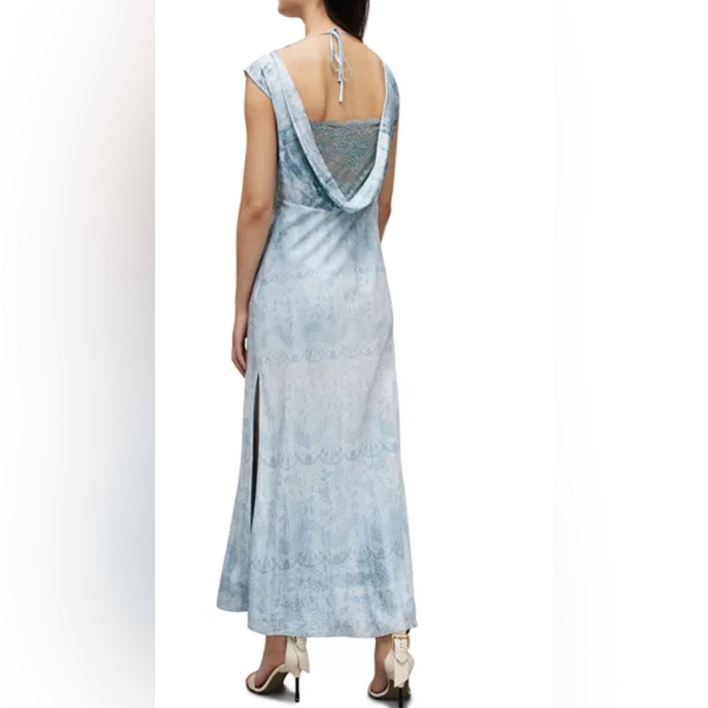 All Saints Karlina Estrella Silk Blend Maxi Dress dusty blue lace fairy romantic - Picture 5 of 8